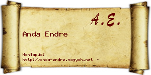 Anda Endre névjegykártya
